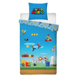 Parure de Lit Enfant Super Mario, Textile Oeko-Tex, Lit 1 place, Housse de Couette 140x200 cm, Taie d'Oreiller 63x63 cm