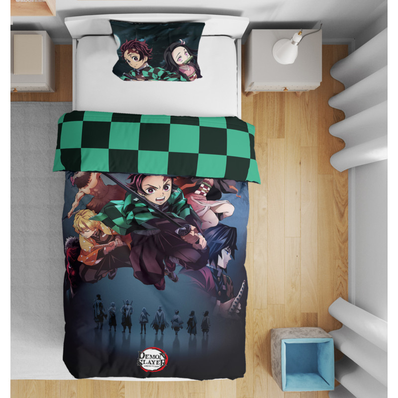 Parure De Lit Enfant Demon Hunter 3D - Housse De Couette 140x200 Cm + Taie D'oreiller