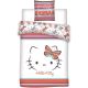 Parure de Lit Enfant Hello Kitty Butterfly, Polycoton Oeko-Tex, Lit 1 place, Housse de Couette 140x200 cm, Taie d'Oreiller 65x65