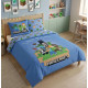 Parure de Lit double Minecraft Bleue, Polycoton Oeko-Tex, Housse de Couette 240x220 cm, 2 Taies d'Oreiller 65x65 cm