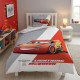 Parure de Lit Enfant Cars Flash McQueen, Polycoton Oeko-Tex, Lit 1 place, Housse de Couette 140x200 cm, Taie d'Oreiller 65x65 cm