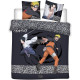 Parure de Lit double Naruto et Sasuke, Polycoton Oeko-Tex, Housse de Couette 240x220 cm, 2 Taies d'Oreiller 65x65 cm
