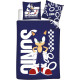 Parure de Lit Enfant Sonic Gaming, Polycoton Oeko-Tex, Lit 1 place, Housse de Couette 140x200 cm, Taie d'Oreiller 65x65 cm
