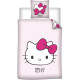 Parure de Lit Enfant Hello Kitty Pink, Polycoton Oeko-Tex, Lit 1 place, Housse de Couette 140x200 cm, Taie d'Oreiller 65x65 cm