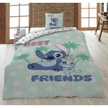 Parure de Lit Enfant Stitch et Scrump, Polycoton Oeko-Tex, Lit 1 place, Housse de Couette 140x200 cm, Taie 65x65 cm