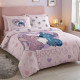 Parure de Lit double Stitch et Angel Duo, Polycoton Oeko-Tex, Housse de Couette 240x220 cm, 2 Taies d'Oreiller 65x65 cm